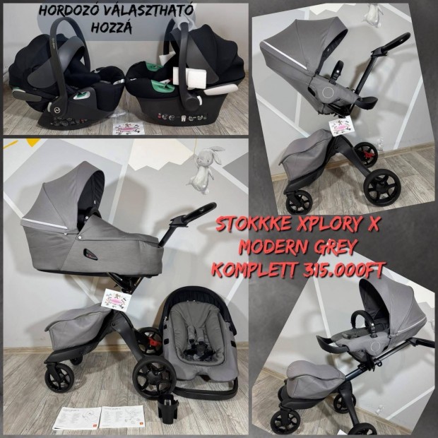 Stokke Xplory X modern Grey +Cybex hordoz 