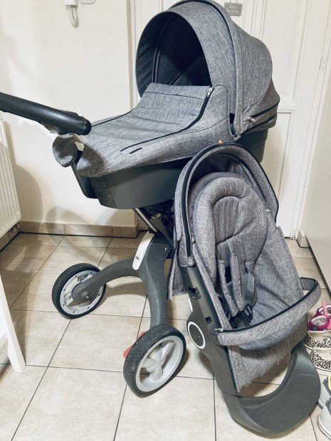 Stokke v4 xplory grey melange mózes és sport babakocsi szett