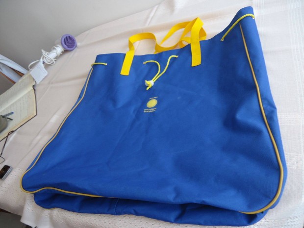 Strandtáska, bevásárló táska (kék-sárga)