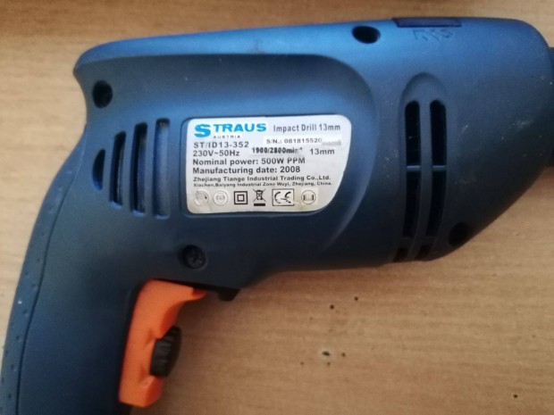 Straus tvefr 500 Watt Frs, tvefrs 1-13 mm + tokmnykulcs