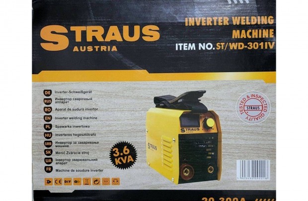 Straus digitlis lcd kijelz inverteres hegeszt 300A kofferben