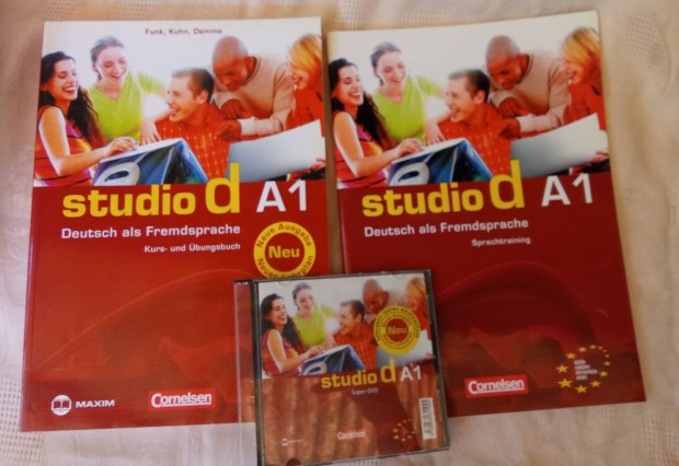 Studio d A1 nmet nyelvtanfolyam tanknyv, munkafzet,CD, DVD, j