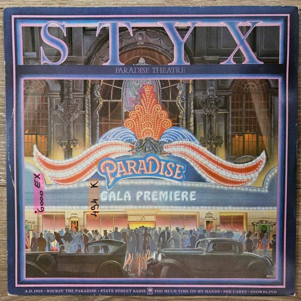 Styx Paradise Theatre bakelit lemez, hanglemez LP (494)