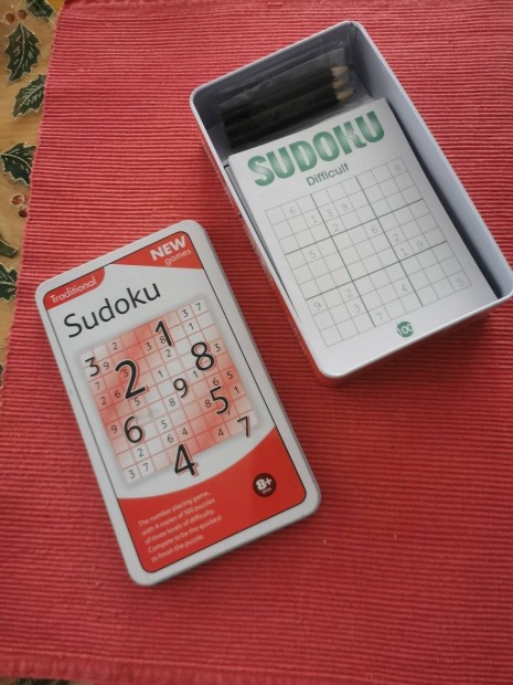 Sudoku , 4 szemlyes trsasjtk, fm dobozban, j