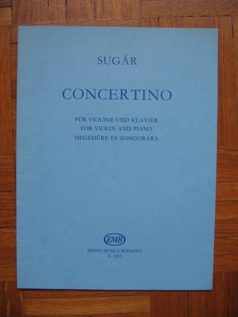 Sugár Concertino - hegedű kotta