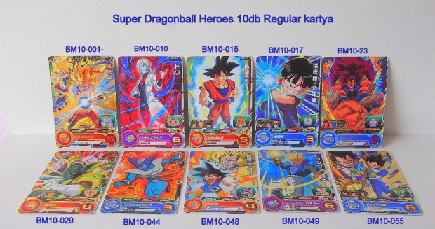 Super Dragon Ball Heroes 10db regular kartya