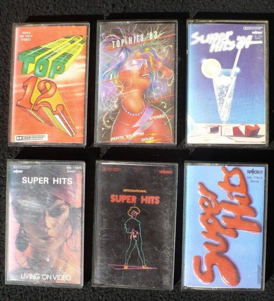 Super Hits / Top Hits kazetta-kollekci a 80-as vek slgerei (6 db)
