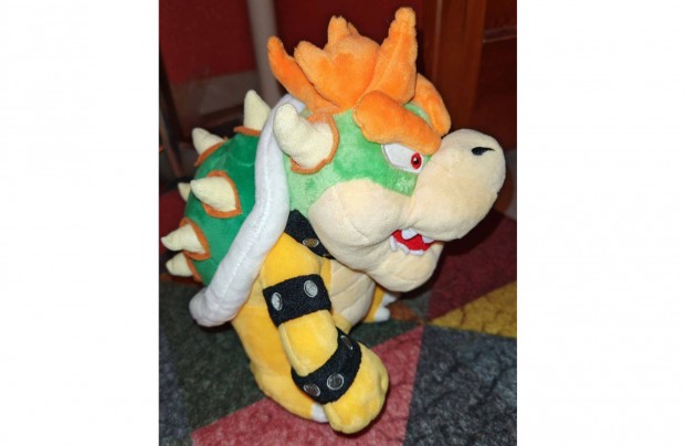 Super Mario Bowser, King Koopa plüss teknős (új, címkés)