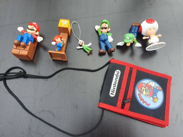 Super Mario s Luigi figurk, Nintendo kis tska, pl, szemveg
