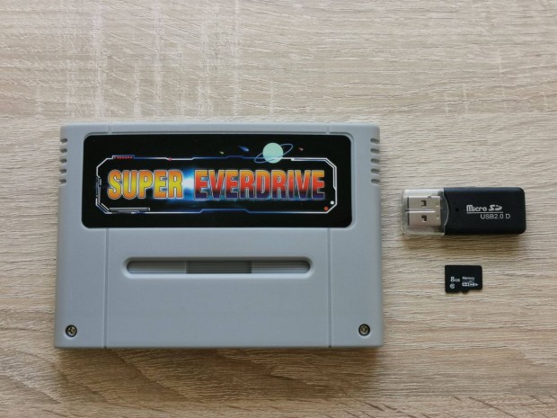 Super Nintendo Everdrive + microsd + 500db SNES jtk + krtyaolvas