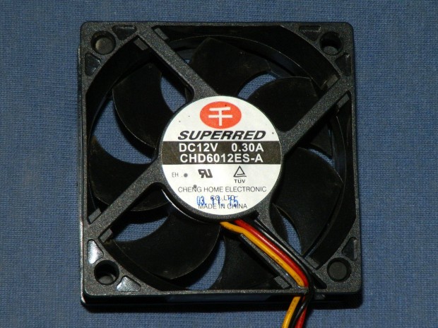 Superred PC, számítógép ház ventilátor, cooler 60 mm, 12V