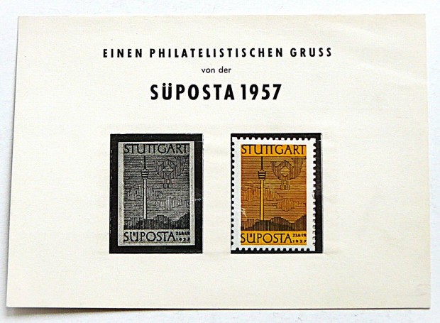 Sposta 1957 Stuttgart blyeg blokk