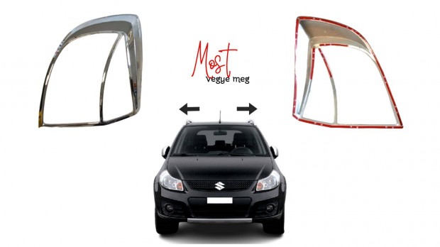 Suzuki 007644T SX4 bal + jobb hátsó lámpa keret inox 007644T