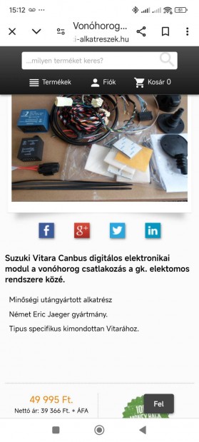 Suzuki Vitara vonhorog elektronika elad