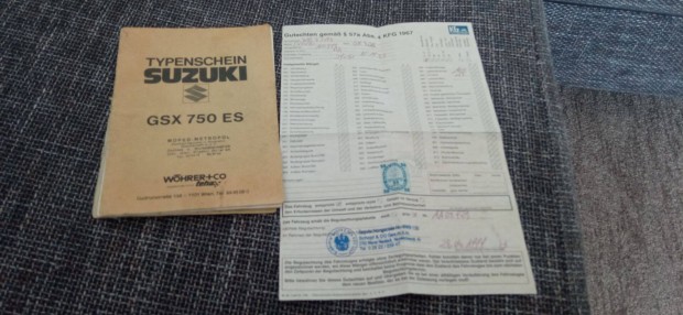 Suzuki gsx750es üres váz osztrák papírokkal