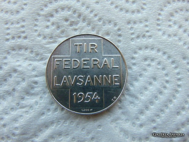 Svjc Lausanne ezst emlkrem 1954 15.09 gramm 900 - as ezst