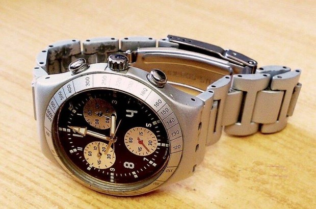 Swatch Irony Aluminium, sportos chronograph, Patented Water resistant,