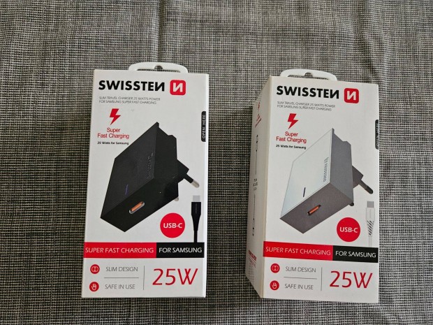 Swissten 25W telótöltők bontatlanul, type-c kábellel