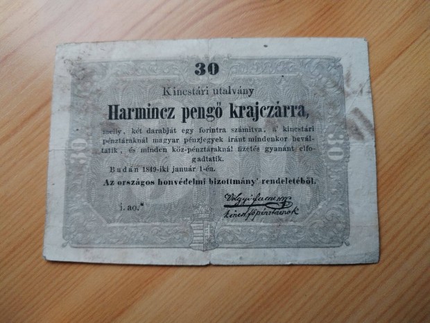 Szabadsgharc vltpnz 1849-es Harminc Peng Krajcr