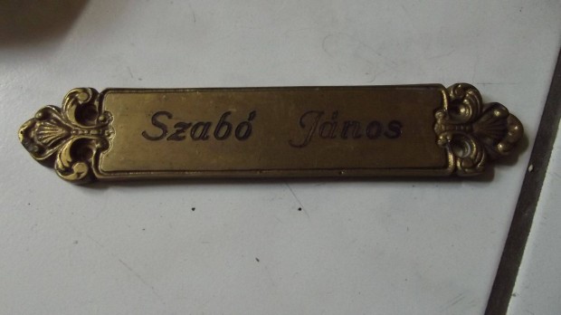 Szab Jnos valdi rz nvtbla ajtra