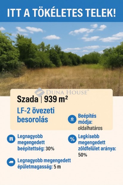 Szadai elad� 939 nm-es telek