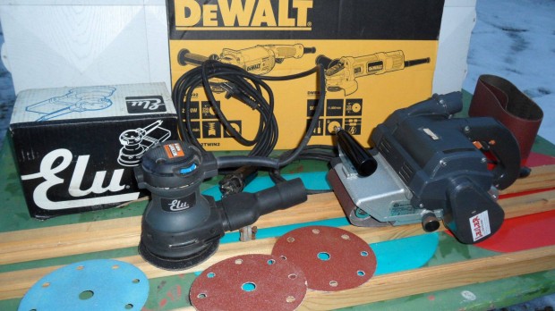 Szalagcsiszol Dewalt ELU csiszol 102 mm szles + Bosch pap