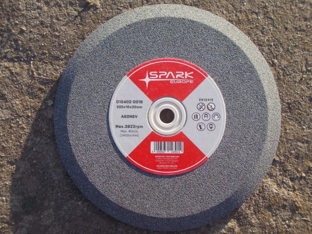 Szalagfűrész köszörűkő 200x10x32/16 mm-es szűkítéssel, szürke 60-as sz