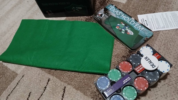 Szlltssal Jackpot texas hold'em pker szett fm dobozzal, poker set