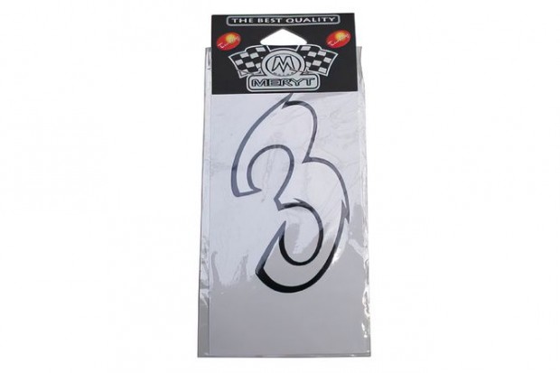 Sz�m matrica "3" feh�r (9cm)