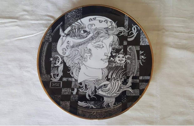 Szász Endre 25 cm-es porcelán tányér, örökségből eladó