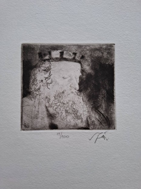 Sz�sz Endre kir�ly portr� er� �s m�lt�s�g (limit�lt grafika)