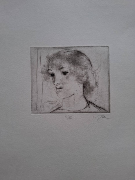 Sz�sz Endre l�ny portr� finom, eleg�ns grafika (t�bb sorsz�m)