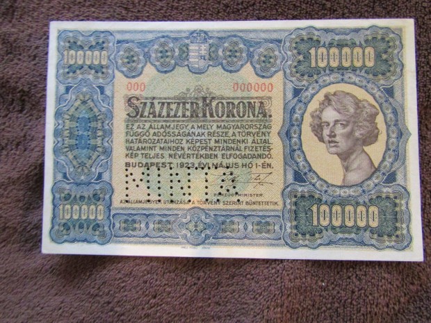 Szzezer korona minta, 000-s