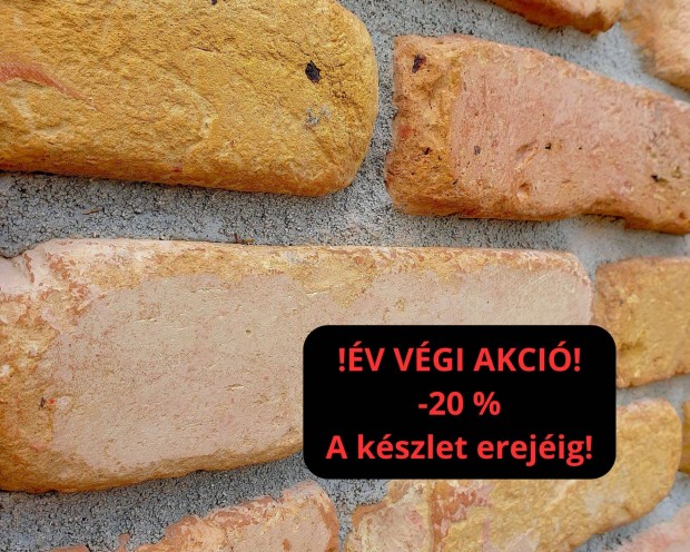 Szeletelt, vgott tgla antikolt prmium mediterrn falburkolat Orsz