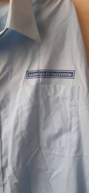 Személy-és vagyonőr feliratú ing 40-es, világoskék