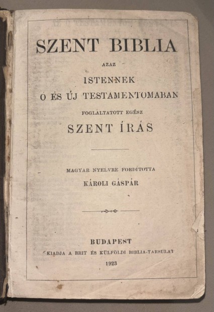 Szent Biblia 1923