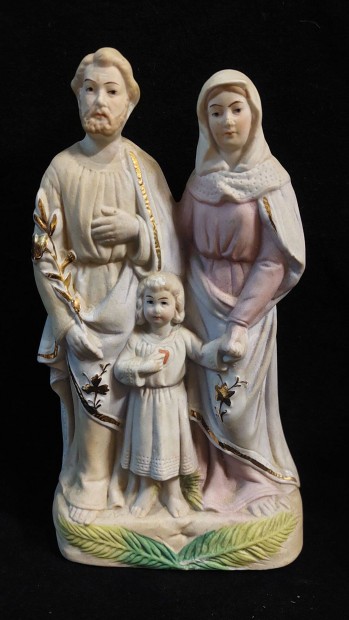 Szent család biszkvit porcelán szobor