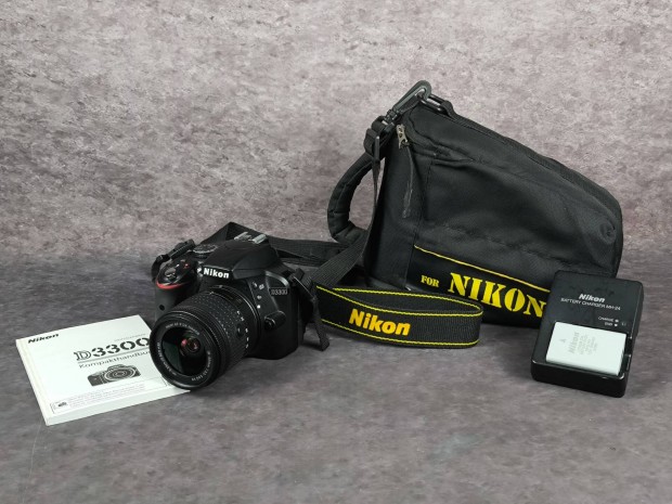 Szp llapot Nikon D3300 + Nikon AF-P DX 18-55mm f/3.5-5.6G VR objekt