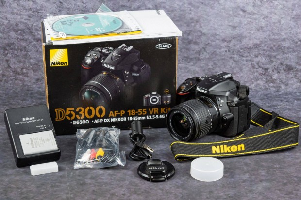 Szp llapot Nikon D5300 + Nikon AF-P DX 18-55mm VR objektv