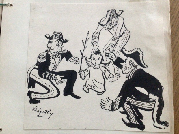 Szigethy Istvn eredeti karikatra rajza a Szabad Szj c. lapnak