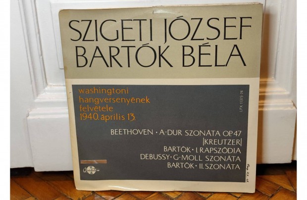 Szigeti Jzsef s Bartk Bla washingtoni hangversenynek felvtele (1