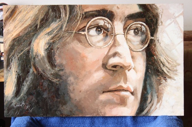 Szignzott John Lennon portr 41cm X 66 cm