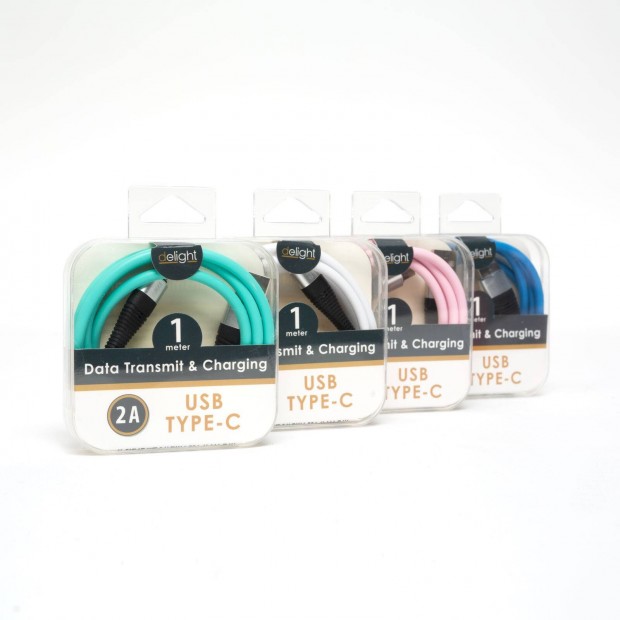 Szilikon type C USB 1M 2A adat gyors töltő kábel USB type-C