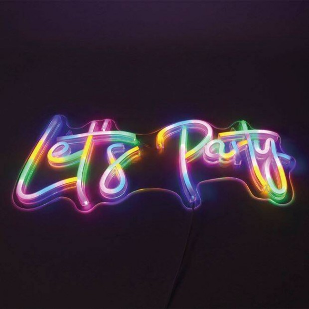 Sznes LED neon lmpa "Let's Party" 40x17.5cm