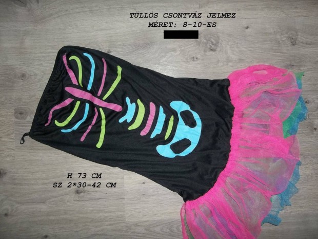 Sznes Tlls Csontvz Jelmez uk 8-10-Es Halloween -