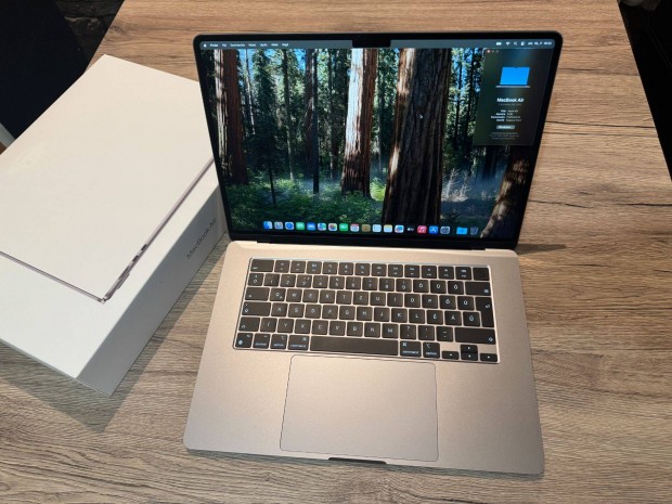 Szinte j M2 Macbook Air 15" Apple garancia, 12 akkuciklus