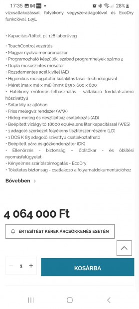 Szinte új Miele PG 8583 fertőtlenítő mosogatógép fél áron eladó.