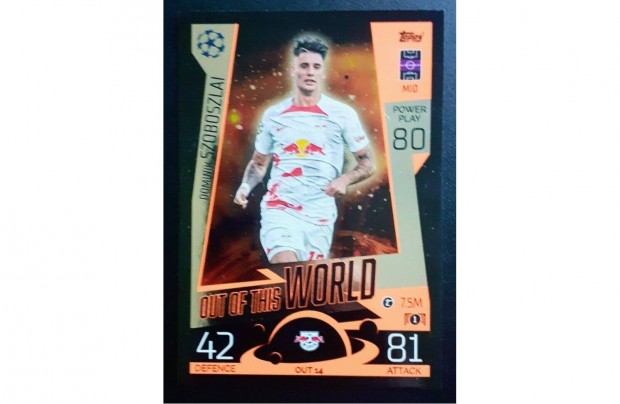 Szoboszlai Dominik Leipzig Out Of This World focis krtya Match Attax