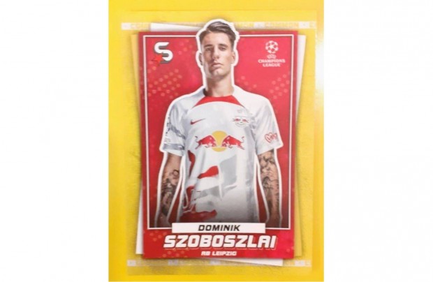 Szoboszlai Dominik Leipzig focis krtya Topps UEFA Supwerstars Yellow