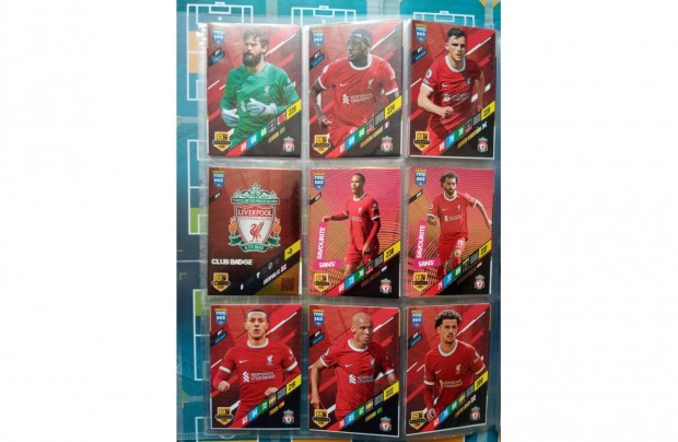 Szoboszlai Dominik Limited Liverpool szett Panini Fifa 365 2024 kártya